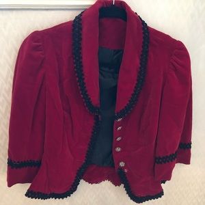 Vintage velvet rhinestone button jacket